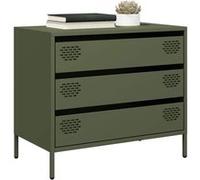 vidaXL Buffet vert olive 68x39x58,5 cm acier laminé à froid, meuble de rangement, meuble de rangement de cuisine, meuble de 851296 Vert G