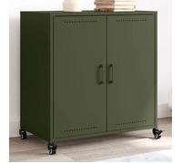 vidaXL Buffet 846660 – Armoire avec porte et rangement, acier, vert olive 68x39x72 cm