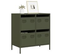 vidaXL Buffet vert olive 68×39×73,5 cm en acier laminé à froid – Meuble de rangement 851260
