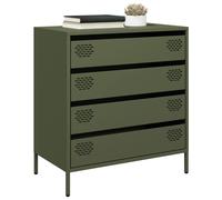 Vidaxl Buffet Vert Olive 68x39x73,5 Cm Acier Laminé À Froid Multicolore