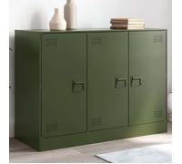 vidaXL Buffet 99x39x73 cm Acier Vert olive