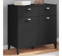 vidaXL Buffet, Armoire Latérale avec Tiroirs et Portes, Meuble de Rangement Chambre à Coucher Salon, Industriel, Noir Bois 374936