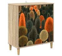 vidaXL Buffet ZAANDAM Sonoma 69 x 33 x 75 cm Bois d'ingénierie, Buffet rectangulaire Moderne, Grand Espace de Rangement pour Salon et Salle à Manger, Meuble Tendance pour la Maison