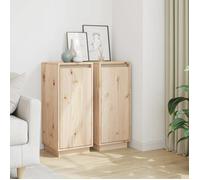 vidaXL Buffets 2 pcs 31,5x34x75 cm Bois massif de pin