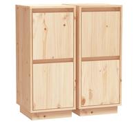 Vidaxl Buffets 2 Pcs 31,5x34x75 Cm Bois Massif De Pin Multicolore