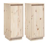 vidaXL Buffets 2 pcs 31,5x34x75 cm Bois massif de pin