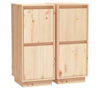 Vidaxl Buffets 2 Pcs 31,5x34x75 Cm Bois Massif De Pin Multicolore