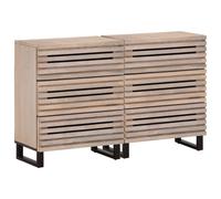 Vidaxl Buffets 2 Pcs 60x34x75 Cm Bois Massif De Manguier Marron
