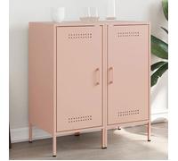 vidaXL Buffets 2 pcs Armoire avec portes et pieds Acier rose 36x39x79 cm