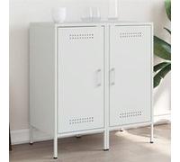 vidaXL Buffet 843023 - Acier blanc 36x39x79 cm - Lot de 2