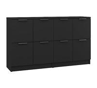 vidaXL Buffets 2 pcs Noir 60x30x70 cm Bois d'ingénierie 3115805