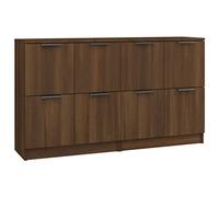 Vidaxl Buffets 2 Pcs Chêne Marron 60x30x70 Cm Bois D'ingénierie Marron