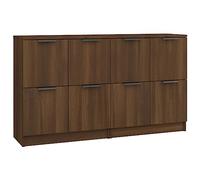Vidaxl Buffets 2 Pcs Chêne Marron 60x30x70 Cm Bois D'ingénierie Marron