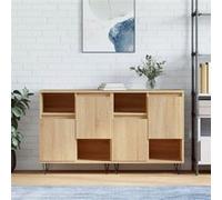 Buffets 2 pcs, Armoires de Salon avec Rangement, Organisateur de Maison Salle de Séjour Intérieur, Moderne, Chêne Sonoma Bois d'Ingénierie