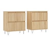 Vidaxl Buffets 2 Pcs Chêne Sonoma Bois D'ingénierie Marron