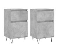 Vidaxl Buffets 2 Pcs Gris Béton 40x35x70 Cm Bois D'ingénierie Gris