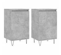 Vidaxl Buffets 2 Pcs Gris Béton 40x35x70 Cm Bois D'ingénierie Gris