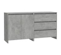 vidaXL Buffets 2 pcs Armoires Latérales Organisateurs de Maison Armoires de Rangement Meubles de Salon Intérieur Gris Béton Bois d'Ingénierie