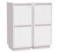 vidaXL Buffets 2 pcs Blanc 31,5x34x75 cm Bois massif de pin
