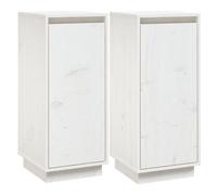 vidaXL Buffets 2 pcs Blanc 31,5x34x75 cm Bois massif de pin