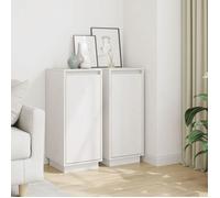 Buffets 2 pcs Blanc 31,5x34x75 cm Bois massif de pin813353