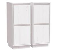 vidaXL Buffets 2 pcs Blanc 31,5x34x75 cm Bois massif de pin