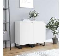 vidaXL Buffets 2 pcs – Meubles de rangement 40x35x70 cm bois d'ingénierie blanc