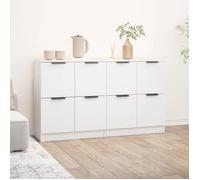 vidaXL Buffets 2 pcs Blanc 60x30x70 cm Bois d'ingénierie 3115804