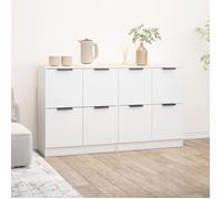 vidaXL Buffets 2 pcs Blanc 60x30x70 cm Bois d'ingénierie 3115804