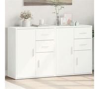 Vidaxl Buffets 2 Pcs Blanc 60x31x70 Cm Bois D'ingénierie Blanc
