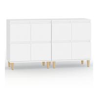 vidaXL Buffets 2 pcs blanc 60x35x70 cm bois d'ingénierie