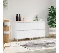 vidaXL Buffets 2 pcs blanc 60x35x70 cm bois d'ingénierie3185751 Blanc G