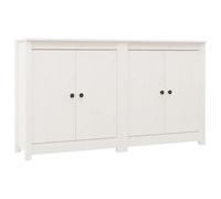 vidaXL 2x Buffets Armoires Latérales Meubles de Rangement Armoires de Rangement Organisateurs de Maison Salon Blanc 70x35x80