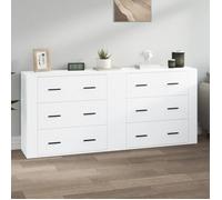 vidaXL Buffets 2 pcs blanc en bois d'ingénierie 3185407