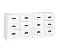 Vidaxl Buffets 2 Pcs Blanc Bois D'ingénierie Blanc