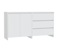 Vidaxl Buffets 2 Pcs Blanc Bois D'ingénierie Blanc