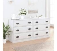 Vidaxl Buffets 2 Pcs Blanc Bois D'ingénierie Blanc