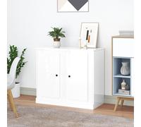 Vidaxl Buffets 2 Pcs Blanc Brillant 37,5x35,5x67,5cm Bois D'ingénierie Multicolore