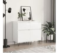 vidaXL Buffets 2 pcs 831153 – blanc brillant, 40x35x70 cm, bois d'ingénierie