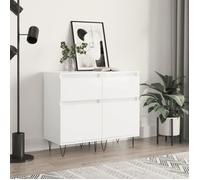 vidaXL Buffets 2 pcs blanc brillant 40x35x70 cm bois d'ingénierie