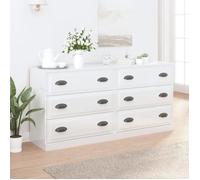 vidaXL Buffets 2 pcs blanc brillant bois d'ingénierie 3185241