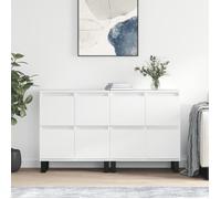 vidaXL Buffets 2 pcs blanc brillant bois d'ingénierie 3190183