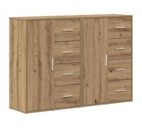 Buffet bas - vidaXL - Chêne massif - Grand rangement - Design élégant - Finition mat