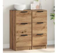 vidaXL Buffets 2 pcs chêne artisanal 30x30x70 cm bois d'ingénierie, armoire, armoire de rangement, buffet de salon, armoire 856958