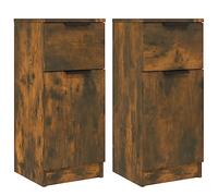 vidaXL Buffets 2 pcs Chêne fumé 30x30x70 cm Bois d'ingénierie | Beaucoup d'espace pour garder les choses organisées, design minimaliste qui s'adapte parfaitement aux maisons modernes