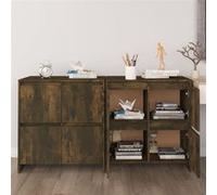 Vidaxl Buffets 2 Pcs Chêne Fumé 70x41x75 Cm Aggloméré