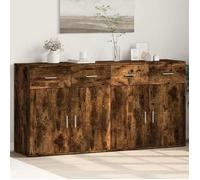 vidaXL Buffets 2 pcs chêne fumé 79x38x80 cm bois d'ingénierie 3276620