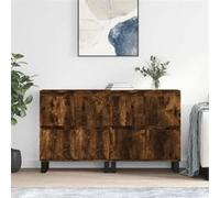 vidaXL Buffets 2 pièces chêne fumé en bois d'ingénierie 3190186