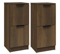 Vidaxl Buffets 2 Pcs Chêne Marron 30x30x70 Cm Bois D'ingénierie Marron