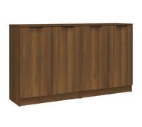2× Buffets Armoires Latérales de Salle de Séjour Armoires de Rangement Meubles de Rangement Marron Gris 60x30x70 cm Bois d'Ingénierie